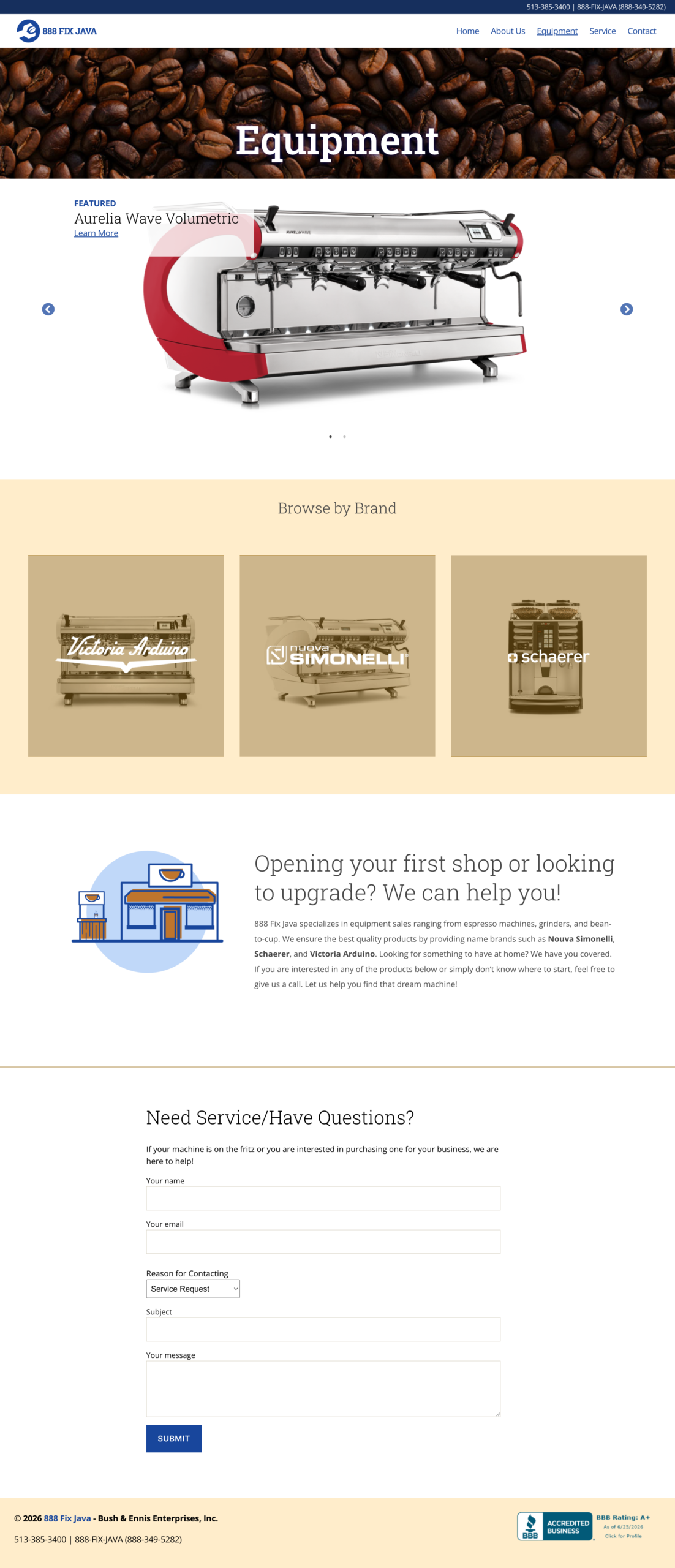 888 Fix Java equipment page organized by brand